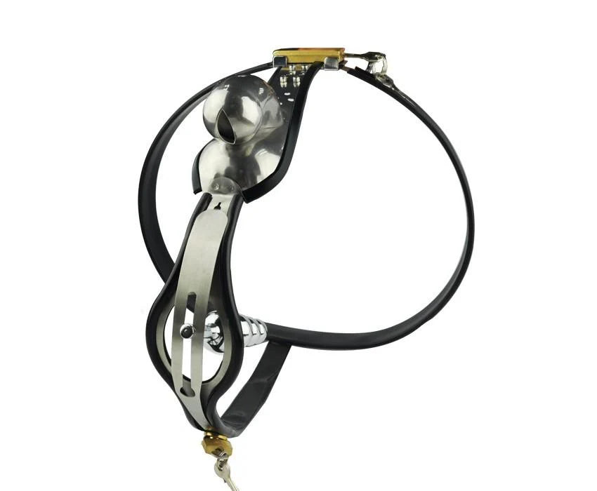 Black Emperor Saddle Male Chastity Belt with plug - product photo 2