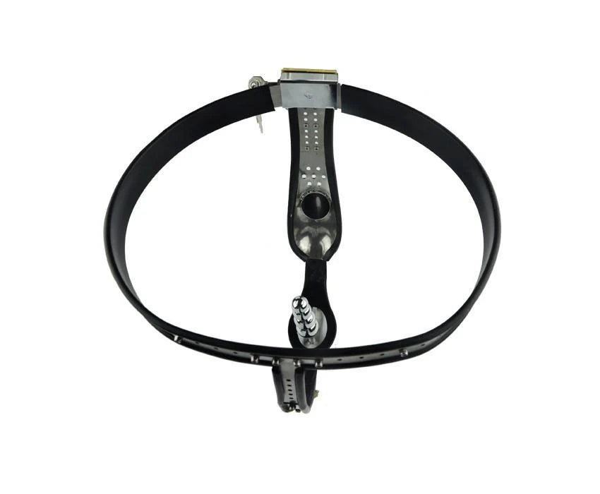 Black Emperor Saddle Male Chastity Belt with plug - product photo 4