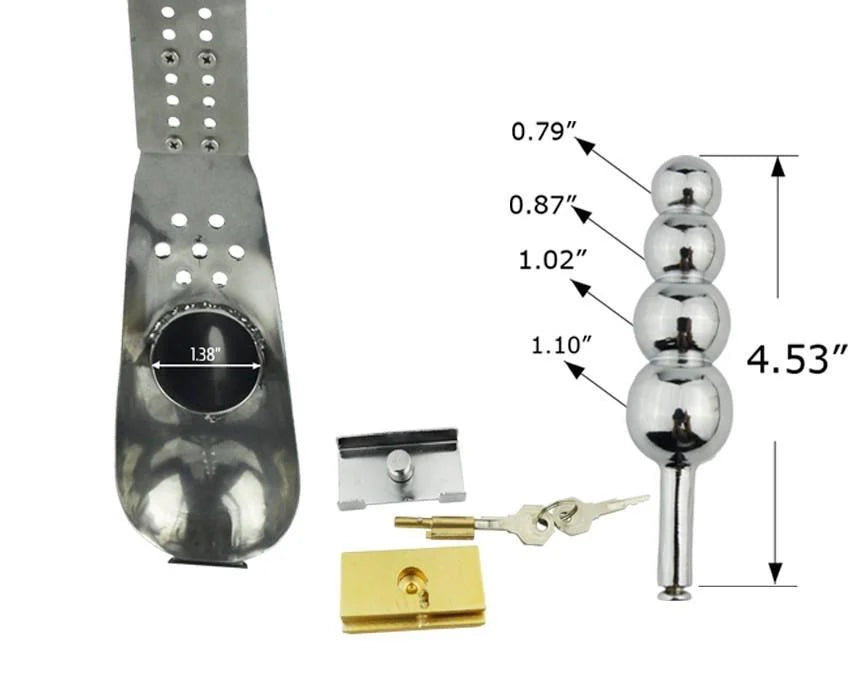 Black Emperor Saddle Male Chastity Belt with plug - product photo 5
