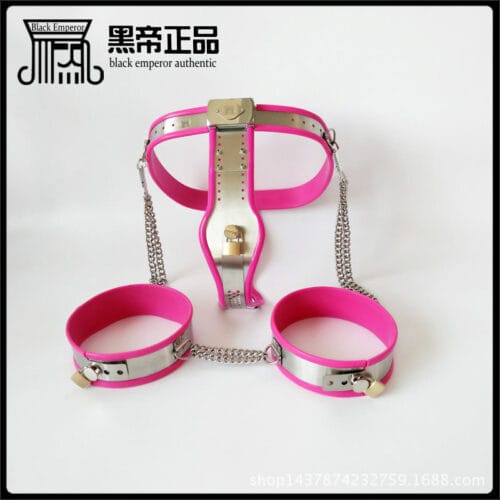 Black Emperor Stainless Steel Female Chastity Pants With Thigh Ring - product photo 2