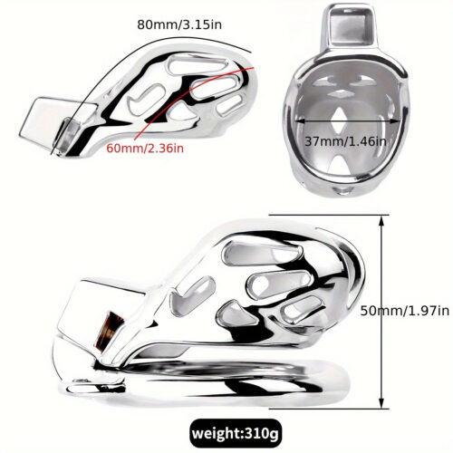 FRRK-183 Male Stainless Chastity Lock Cage Penis Cock Cage Belt Device - Image 5
