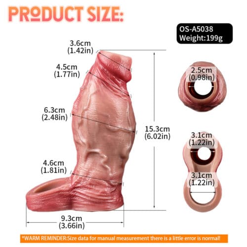 FAAK5038 Mr. General Realistic Penis Sleeve Sheath Big Knots Girthy Cocksleeve Extender - product photo 2