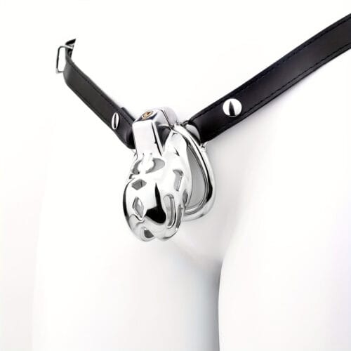FRRK-183 Male Stainless Chastity Lock Cage Penis Cock Cage Belt Device - main product photo