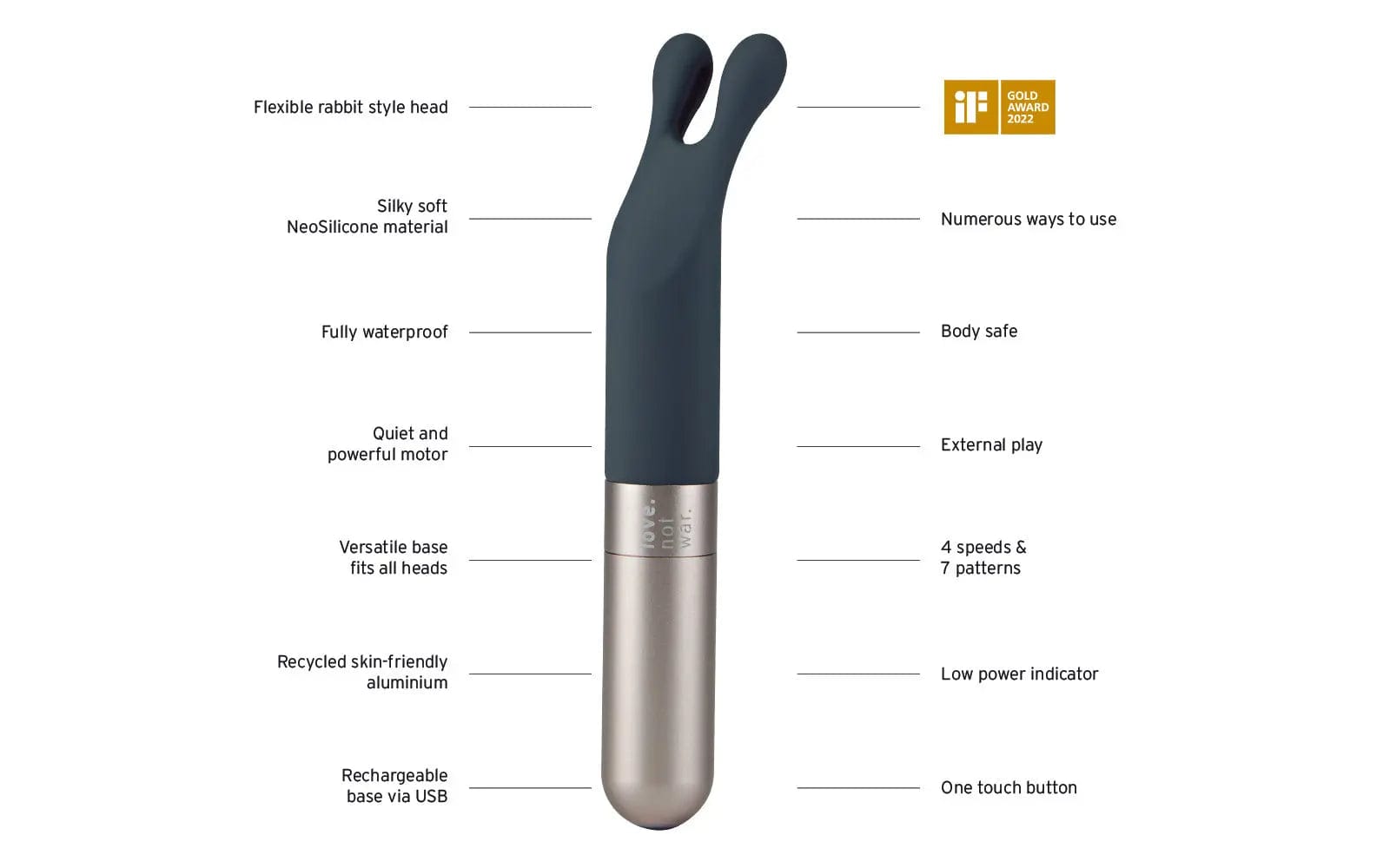LNW Laska Quiet Rabbit Vibrator for Clitoral Stimulation - product photo 6