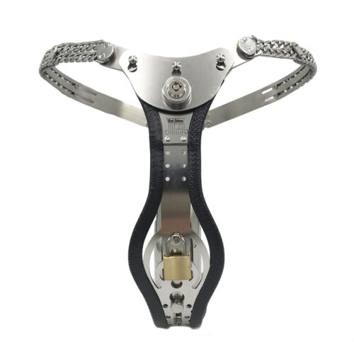 Press Lock Male Full Adjustable Stainless Steel Chastity Belt Cock Penis Cage for men - main product photo