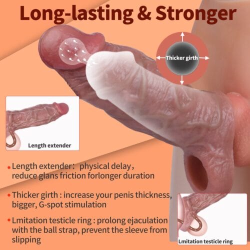 Pyrrhus S8118 Realistic Penis Extension sleeve - product photo 8