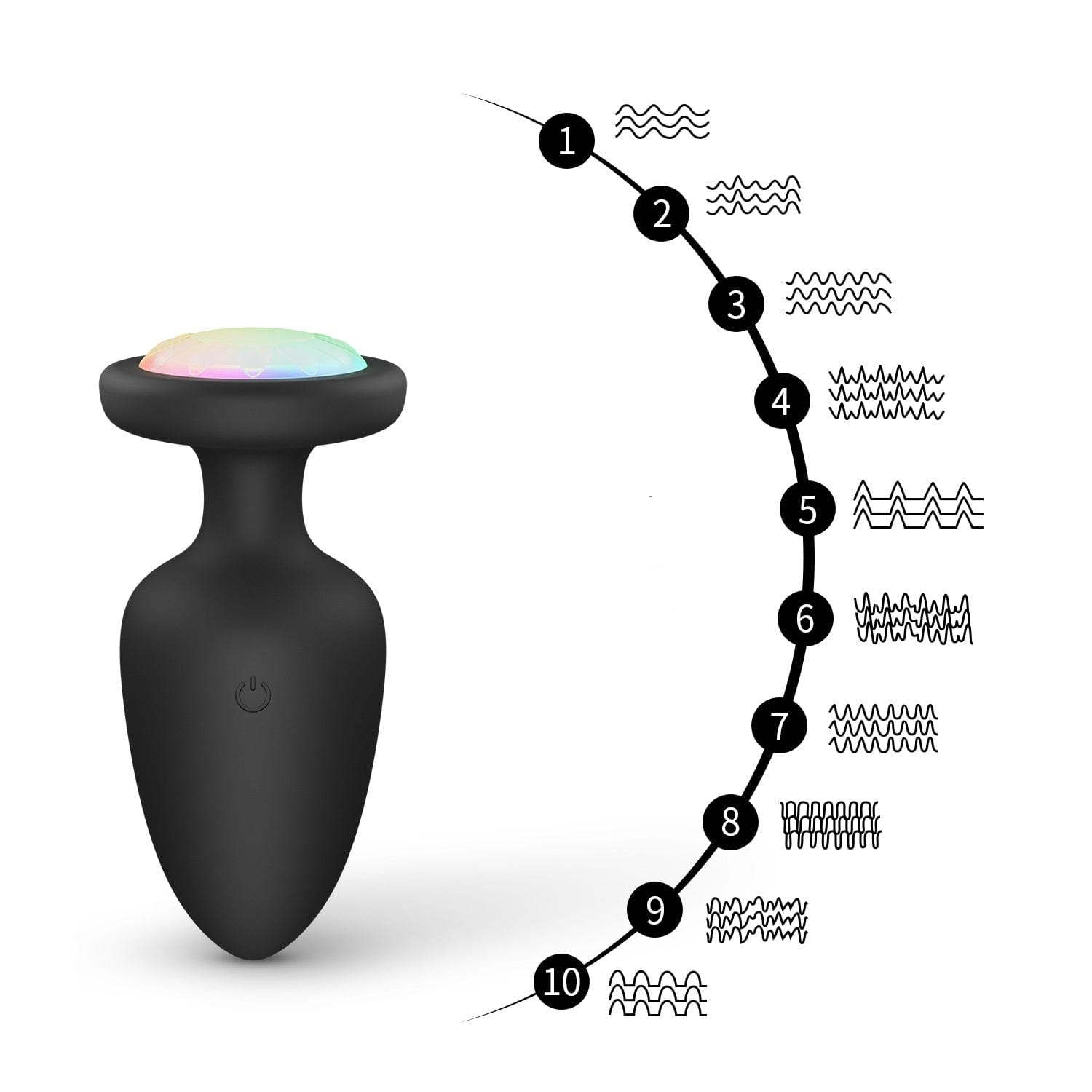Ruby 10 Vibrating Light-Up Led Butt Plugs - product photo 4