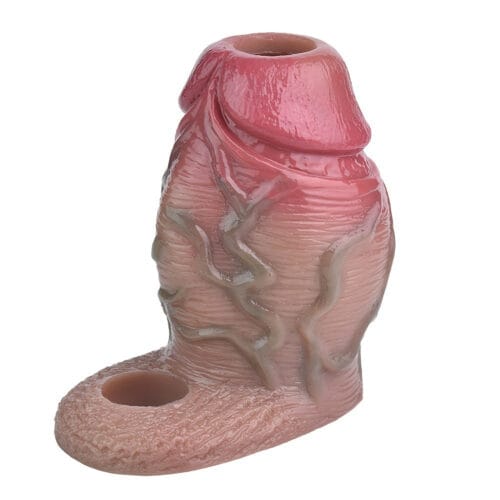 S8109 Open Head Sheath With Ring Cock Silicon Penis Sleeve Realistic Hollow Dildo - main product photo