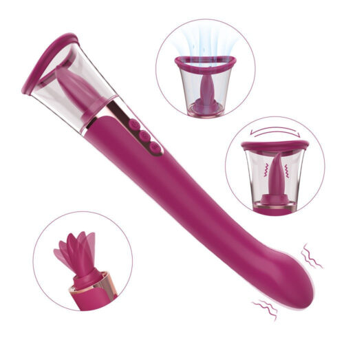 SHD H004 3 in 1 Clitoral Sucking G Spot Vibrator & Clit Licking Tongue - main product photo
