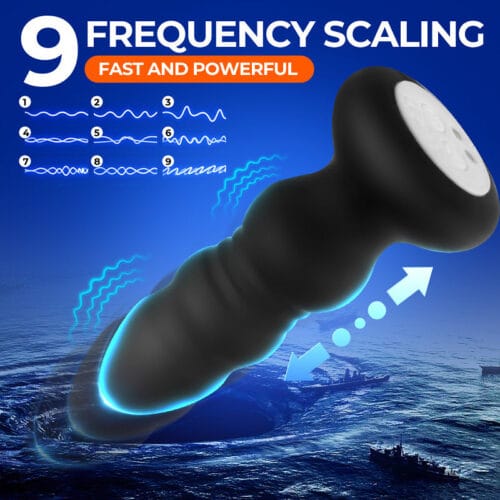 Thrusting Anal Plug Remote Control Led Light Up anal plug - product photo 3