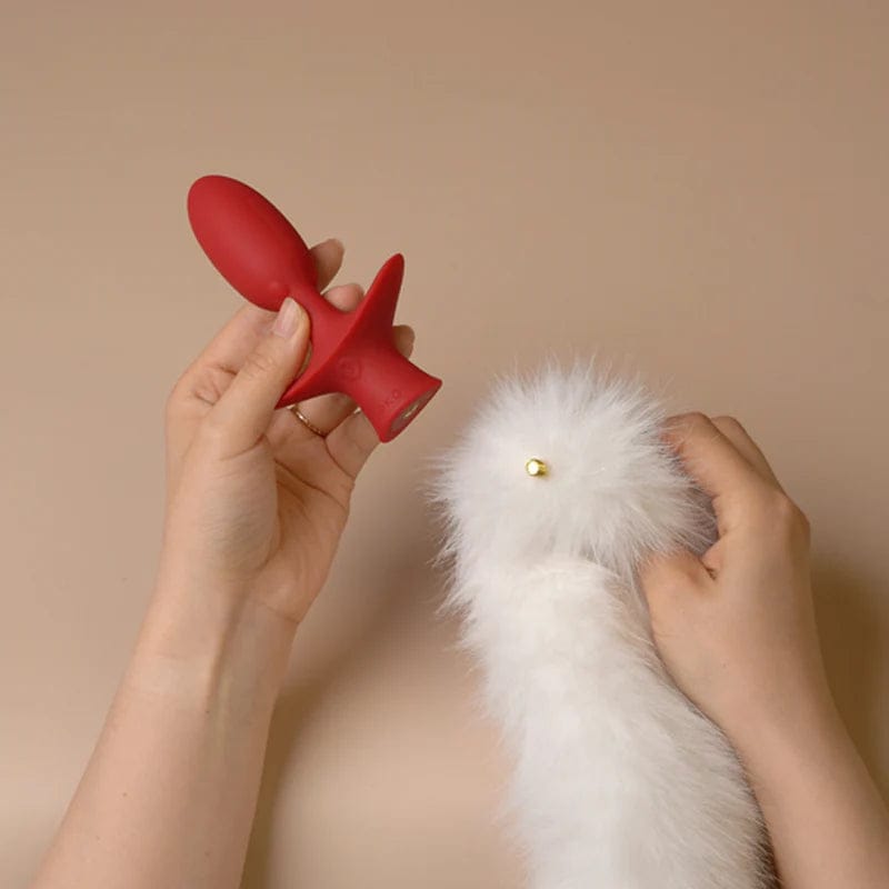 UPKO Remote control Swinging&Vibrating Anal Plug With Fox Fur Tail - product photo 16