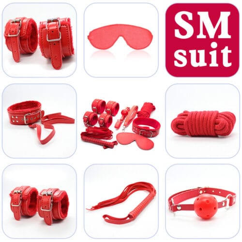 Yeain leather plush 7-piece SM bondage kit - main product photo