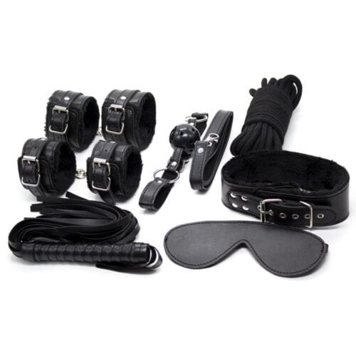 Yeain leather plush 7-piece SM bondage kit - product photo 3