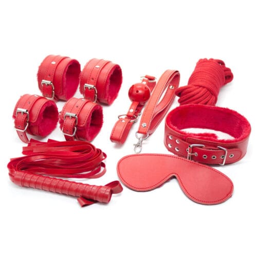 Yeain leather plush 7-piece SM bondage kit - product photo 4